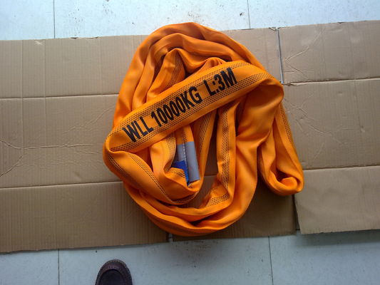 Beli EN1492-2 Soft Orange Poly Round Slings, 10 Ton Lifting Straps Kekuatan tinggi online manufacture