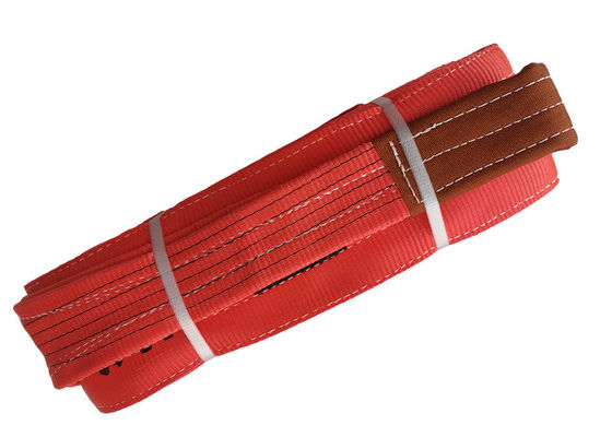 Beli Warna Merah Flat Polyester Woven Webbing Sling / Polyester Sling Belt TSWB05-7 online manufacture