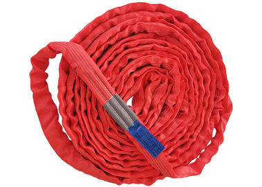 Beli Merah 5T Endless Polyester Round Sling Oksidasi Resistance Dengan Label Biru online manufacture