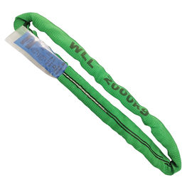 Beli Green Lift Semua Polyester Slings, 2 Ton Lifting Straps Wide Bearing Surface online manufacture