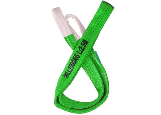 Beli Green Double Ply Webbing Sling, 2T Flat Web Lifting Slings Ukuran yang Disesuaikan online manufacture