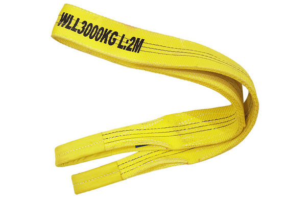 Beli Mata Dan Mata 3 Ton Polyester Flat Webbing Sling Rambut Kuning Ringan online manufacture