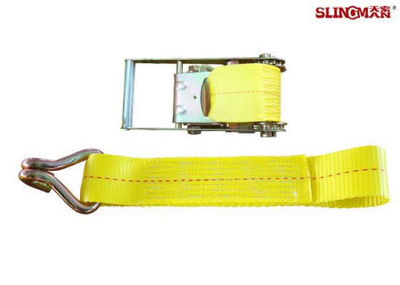 Beli 4 Inch 30 Foot Ratchet Tie Down Straps / Load Hugger Cargo Control Kuning Untuk Motor Lightweight online manufacture