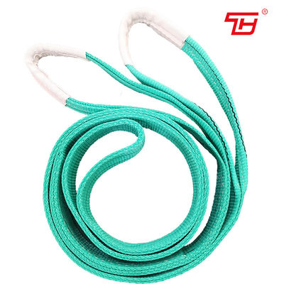 Beli 60mm Lebar 2T Warna Hijau 100% Polyester Anyaman Sling Dengan Mata Datar Atau Becket online manufacture