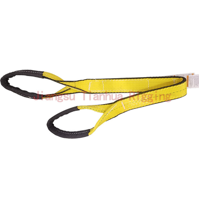 Beli Selempang Web Poliester Kuning memiliki satu Garis Biru di tengah anyaman, 9800 #/inci 2Ply, Mata Memutar Setiap Ujung online manufacture