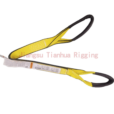 Beli 9800 #/inch 2Ply Twisted Eyes polyester web sling memiliki Black Edge yang dirawat di kedua sisinya/ membawa, mengangkat, menarik atau menarik beban online manufacture